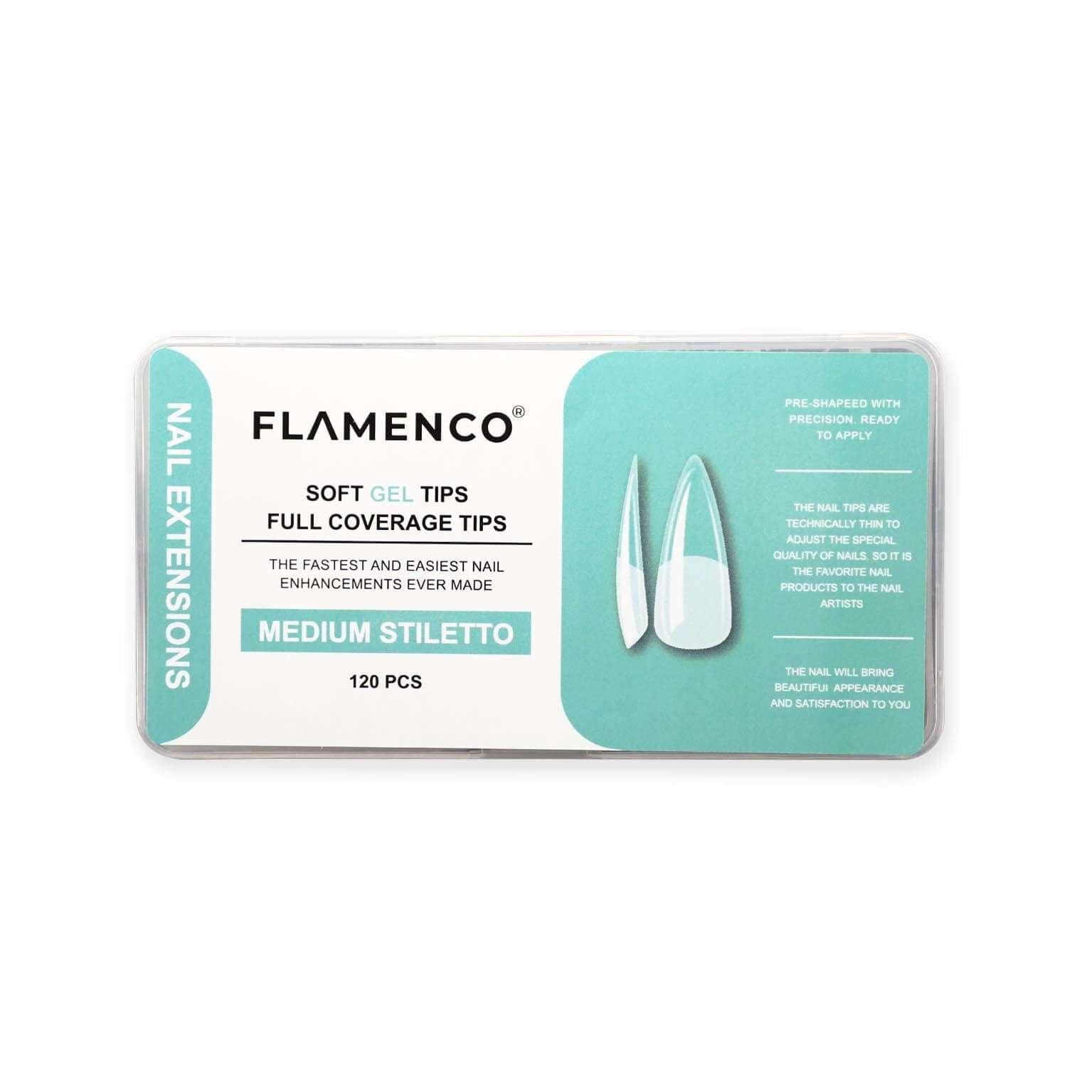 Uñas Soft Gel Tips Flamenco 120 Pcs - Imagen 2