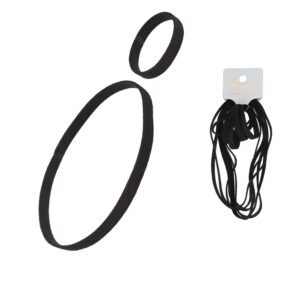 Cintillos Elasticos Con Cole 12 Pcs Color Negros