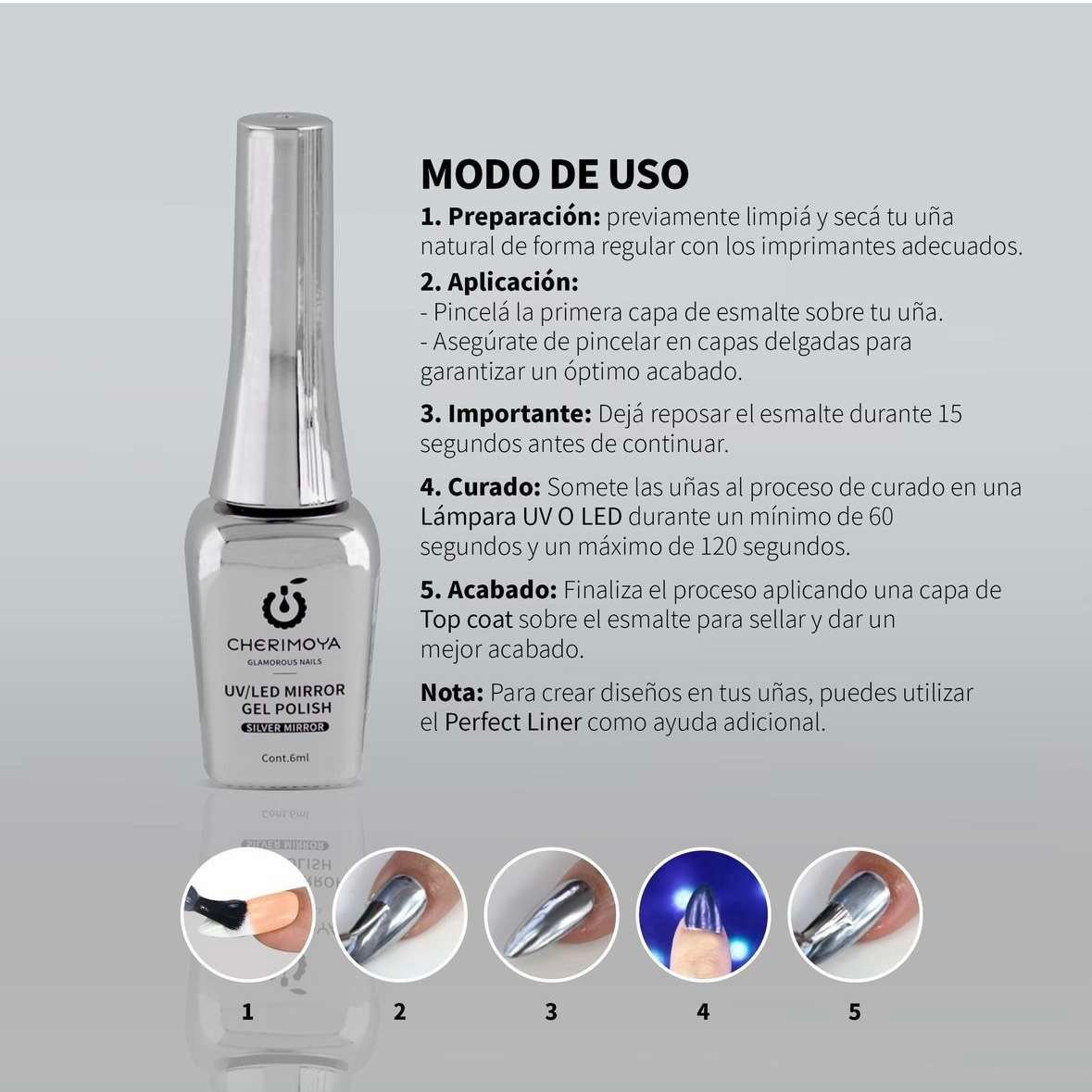 Esmalte Efecto Espejo Cherimoya 6Ml - Imagen 3