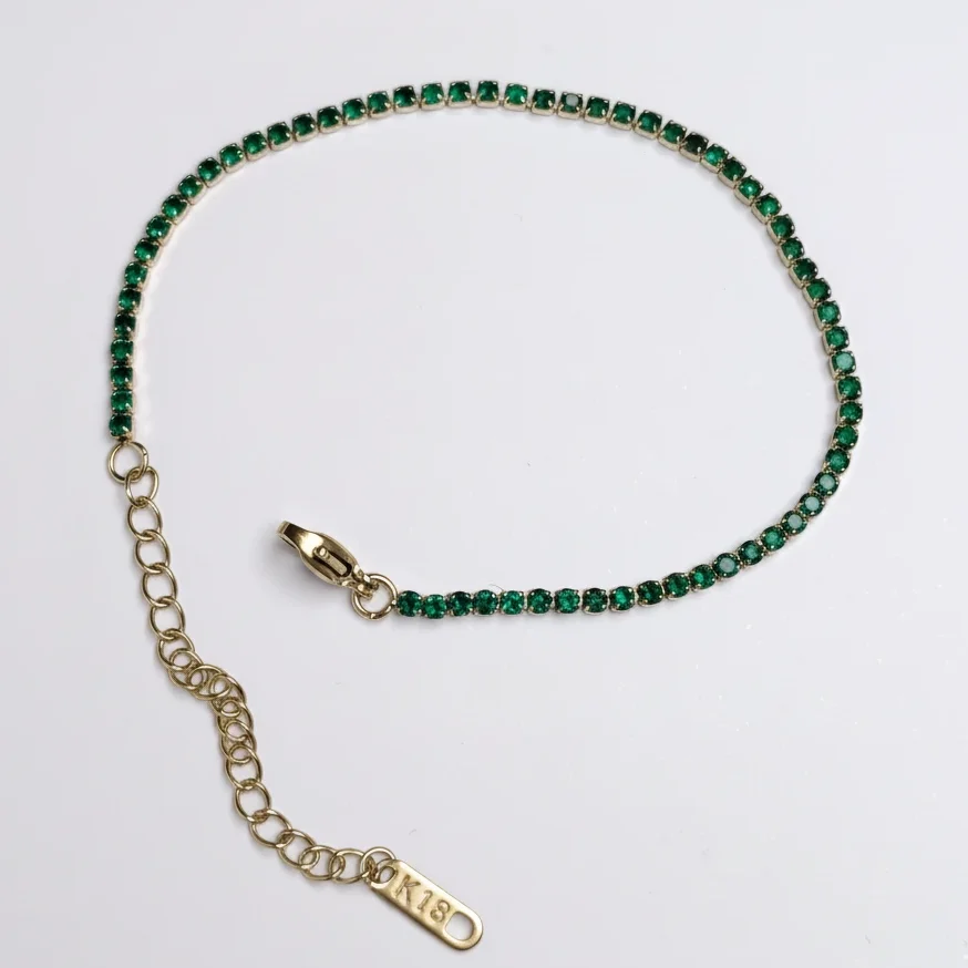 Pulsera Tennis Cristales Emerald